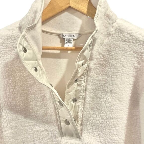 Athleta Magnolia white Cozy 3/4 snap Sherpa Size L - Picture 11 of 14